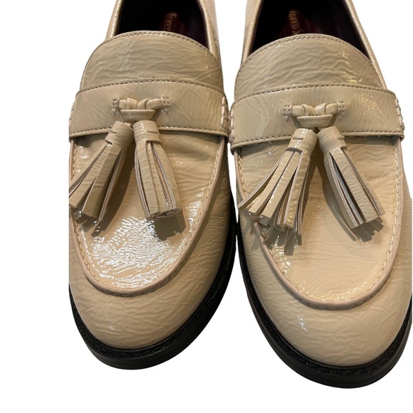 Franco Sarto Cream Tassel Loafers, Slip On Dress Shoes, Classic Women's Footwear - Picture 2 of 15